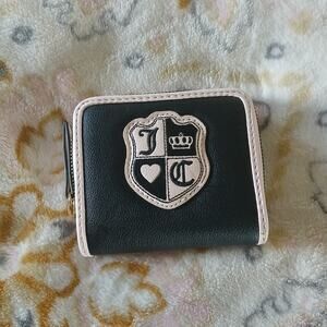 NWOT Juicy Couture Queen of Everything Zip Around Wallet Pink Black Cute Trendy